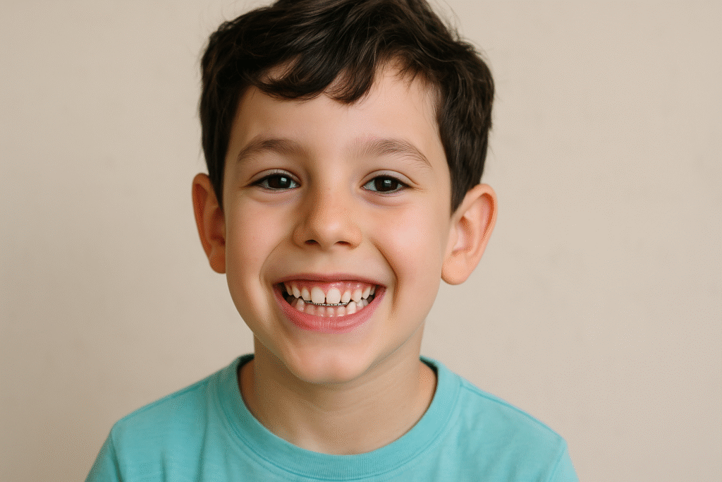 permanent retainer holding teeth in position after orthodontic treatment