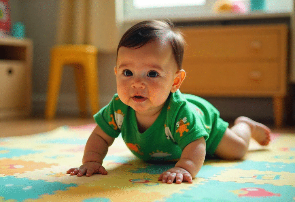 child demonstrating symmetrical tonic neck reflex (TNR)