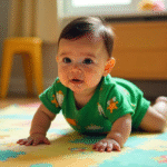 child demonstrating symmetrical tonic neck reflex (TNR)
