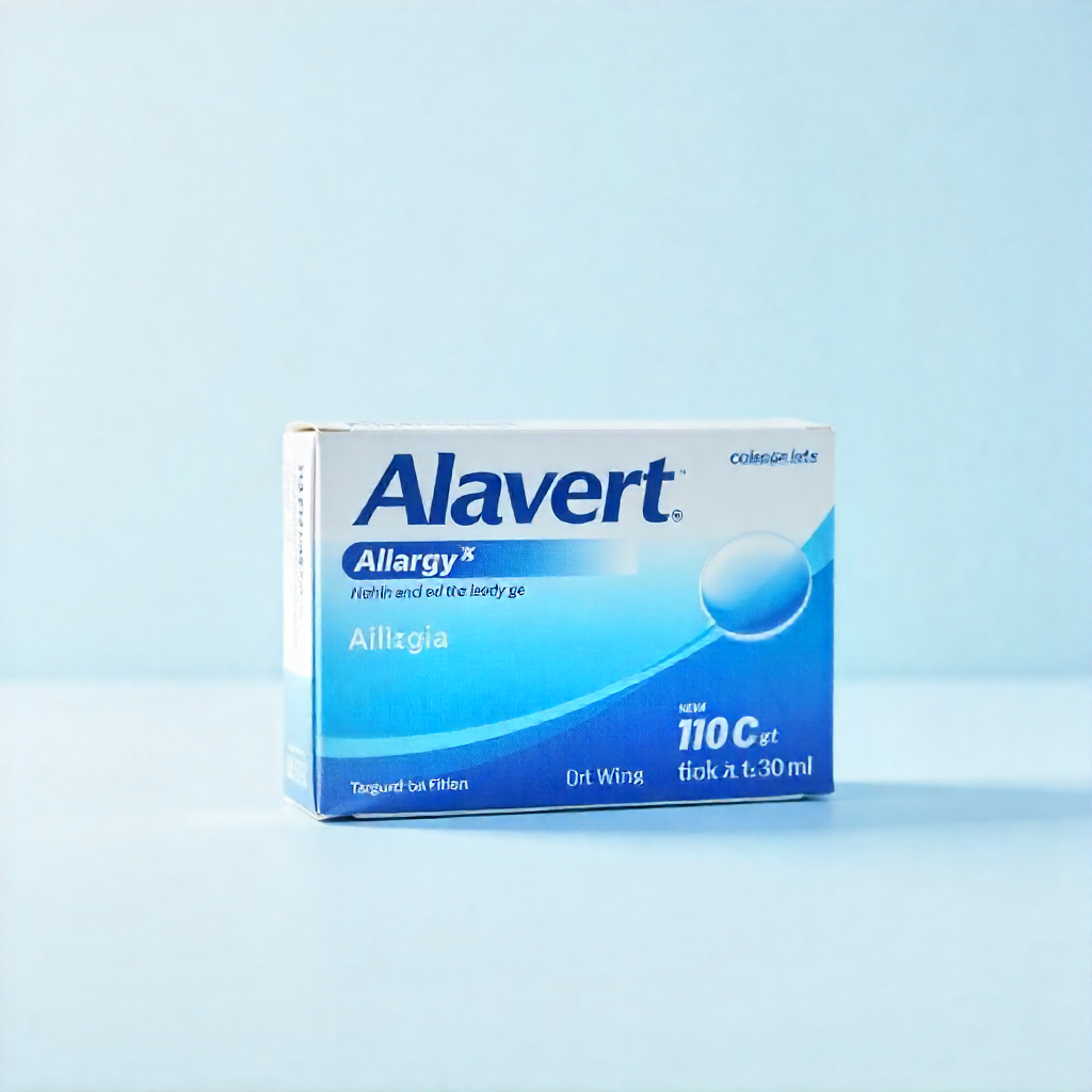 Alavert allergy relief tablet packaging for seasonal allergy treatment